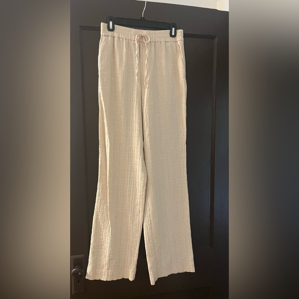 Zara Beige Textured Pants
